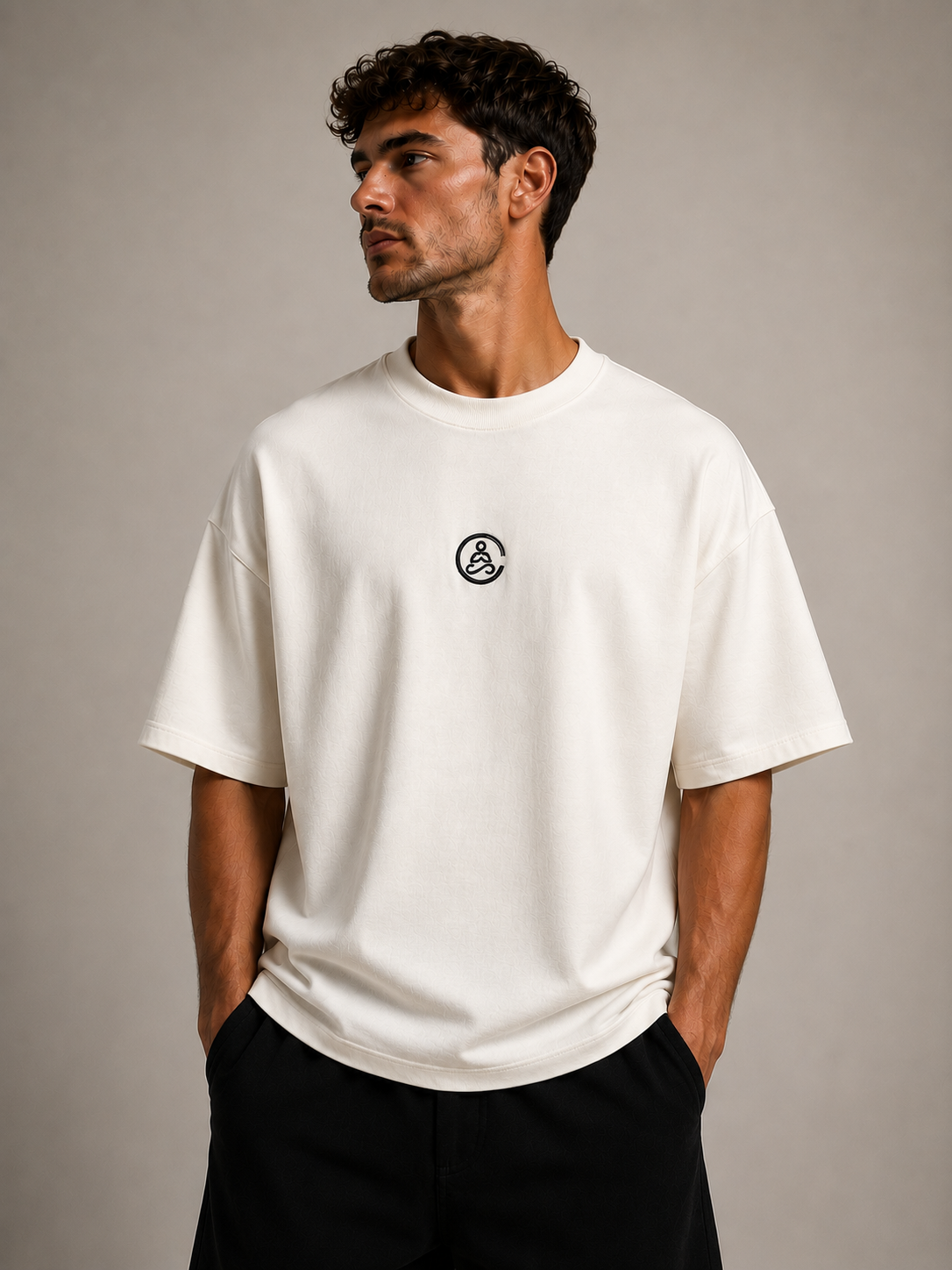 Men's Baggy Boxed Embroided T-shirt
